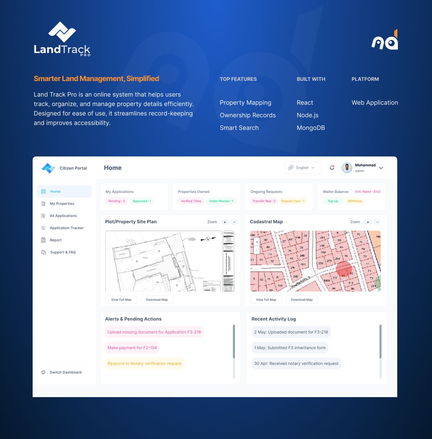 LandTrackPro — government property portal